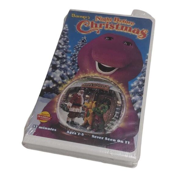 Barneys Night Before Christmas VHS Video Tape 16 Sing Along Songs Clam Shell New - Picture 1 of 2
